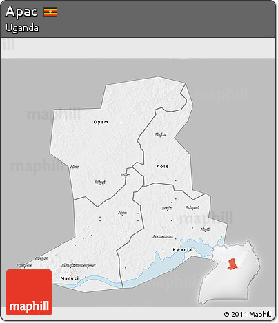 Gray 3D Map of Apac, single color outside