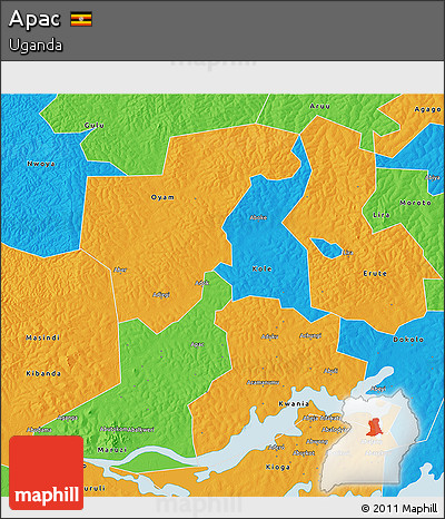 Political 3D Map of Apac