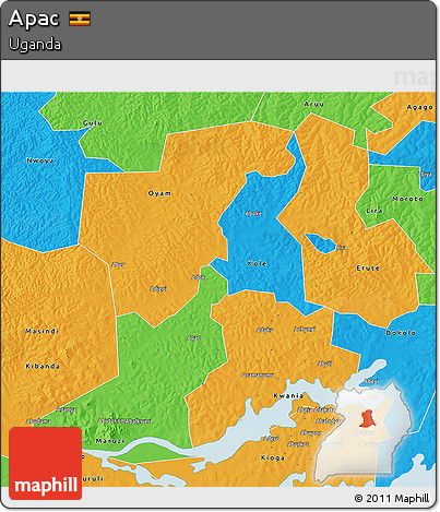 Political 3D Map of Apac