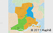 Political 3D Map of Apac, lighten
