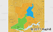 Political 3D Map of Apac, physical outside