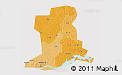 Political Shades 3D Map of Apac, cropped outside