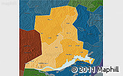 Political Shades 3D Map of Apac, darken