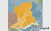 Political Shades 3D Map of Apac, semi-desaturated