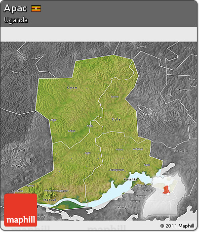 Satellite 3D Map of Apac, desaturated