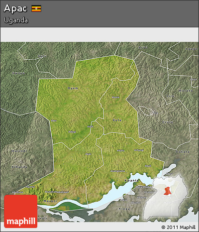 Satellite 3D Map of Apac, semi-desaturated