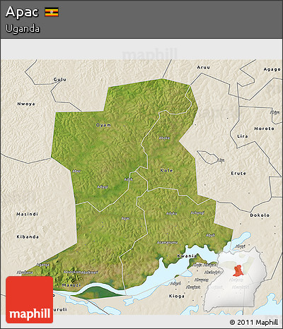 Satellite 3D Map of Apac, shaded relief outside