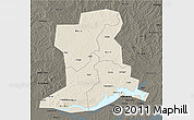 Shaded Relief 3D Map of Apac, darken
