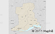 Shaded Relief 3D Map of Apac, desaturated