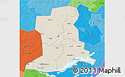 Shaded Relief 3D Map of Apac, political shades outside