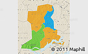 Political Map of Apac, shaded relief outside