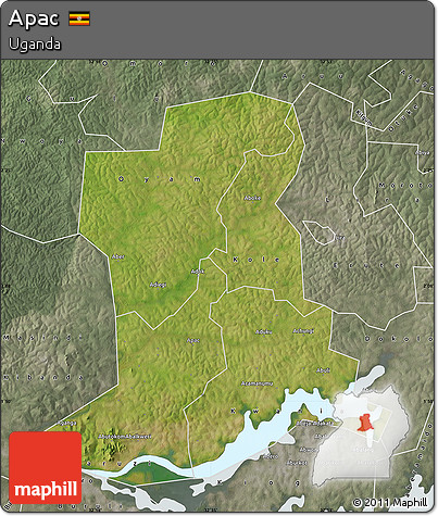 Satellite Map of Apac, semi-desaturated