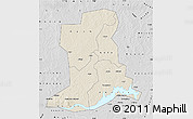 Shaded Relief Map of Apac, desaturated