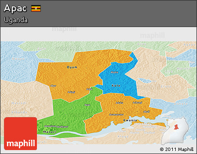 Political Panoramic Map of Apac, lighten