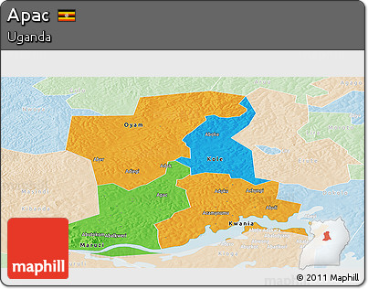 Political Panoramic Map of Apac, lighten
