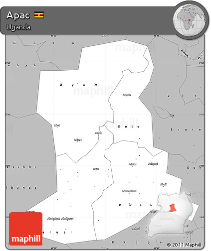 Gray Simple Map of Apac