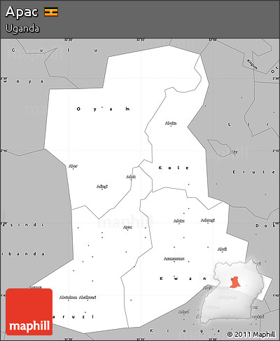 Gray Simple Map of Apac