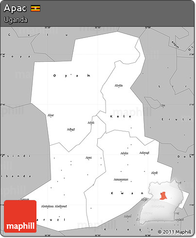 Gray Simple Map of Apac