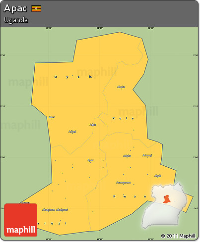 Savanna Style Simple Map of Apac, cropped outside