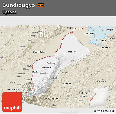 Classic Style 3D Map of Bundibugyo