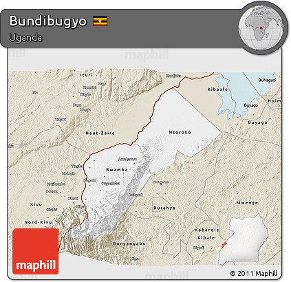 Classic Style 3D Map of Bundibugyo