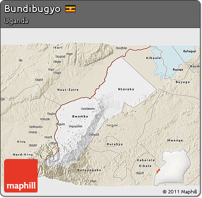 Classic Style 3D Map of Bundibugyo