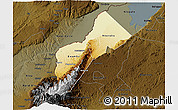 Physical 3D Map of Bundibugyo, darken