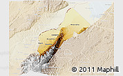 Physical 3D Map of Bundibugyo, lighten