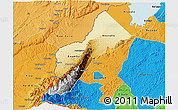 Physical 3D Map of Bundibugyo, political outside
