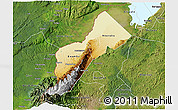 Physical 3D Map of Bundibugyo, satellite outside