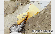Physical 3D Map of Bundibugyo, semi-desaturated