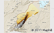 Physical 3D Map of Bundibugyo, shaded relief outside