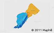 Political 3D Map of Bundibugyo, cropped outside