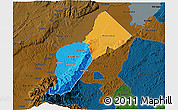 Political 3D Map of Bundibugyo, darken
