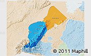 Political 3D Map of Bundibugyo, lighten