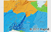 Political 3D Map of Bundibugyo, political shades outside