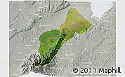 Satellite 3D Map of Bundibugyo, lighten, semi-desaturated