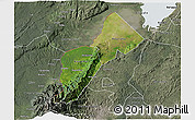Satellite 3D Map of Bundibugyo, semi-desaturated
