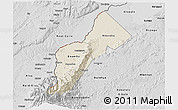 Shaded Relief 3D Map of Bundibugyo, desaturated