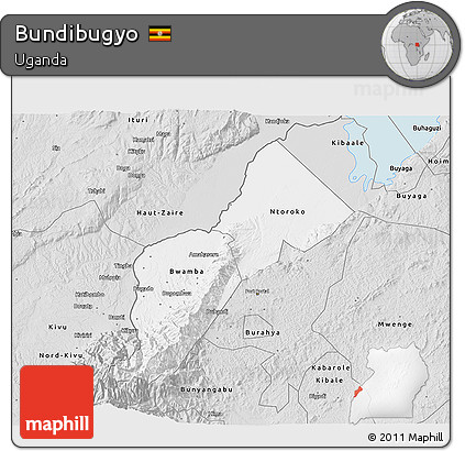 Silver Style 3D Map of Bundibugyo