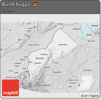 Silver Style 3D Map of Bundibugyo