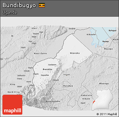 Silver Style 3D Map of Bundibugyo