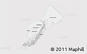 Silver Style 3D Map of Bundibugyo, single color outside