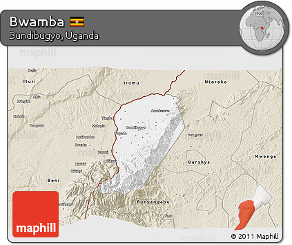 Classic Style 3D Map of Bwamba