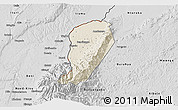 Shaded Relief 3D Map of Bwamba, desaturated