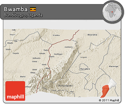 Shaded Relief 3D Map of Bwamba