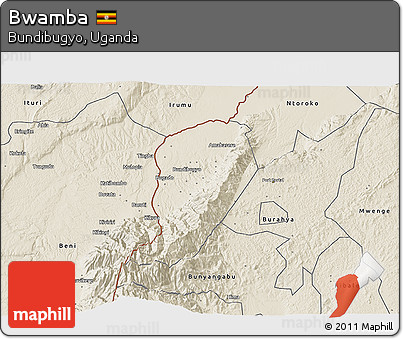Shaded Relief 3D Map of Bwamba