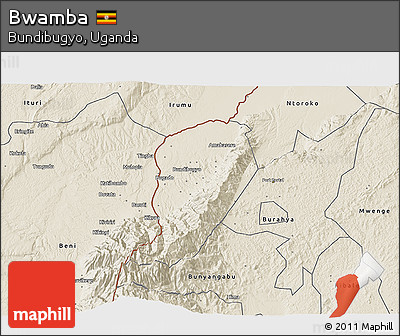 Shaded Relief 3D Map of Bwamba