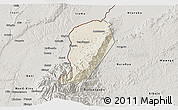 Shaded Relief 3D Map of Bwamba, semi-desaturated