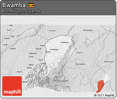 Silver Style 3D Map of Bwamba
